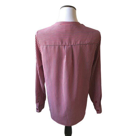 Cabi Franklin Red V Neck Striped Blouse - Picture 7 of 10